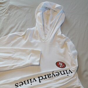 Vineyard Vines NFL San Francisco 49ers Long Sleeve Hooded T Shirt Mens M White